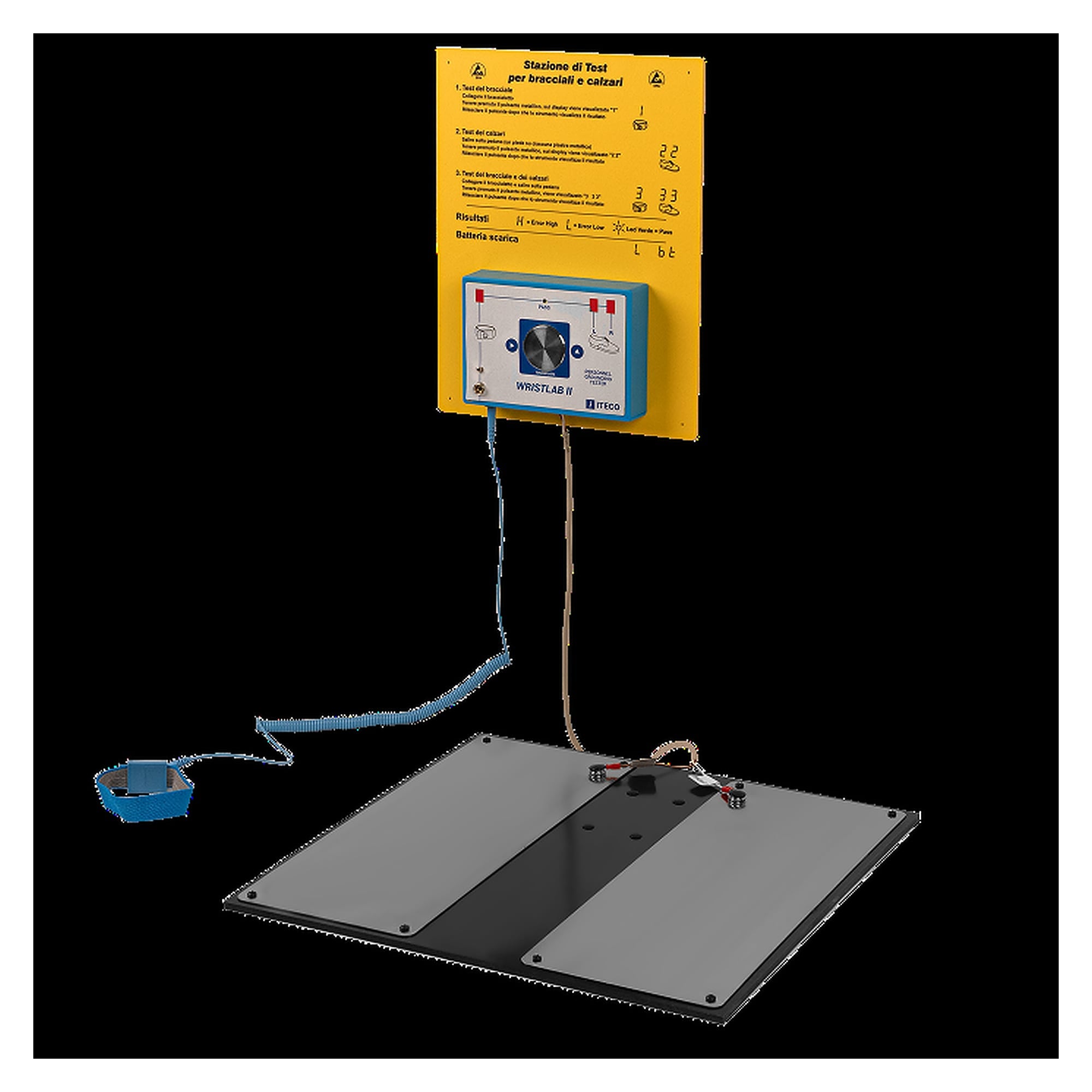 WristLab Pro Covid-Free Wandstation mit Messgerät und Fußplatte - Iteco 9264972