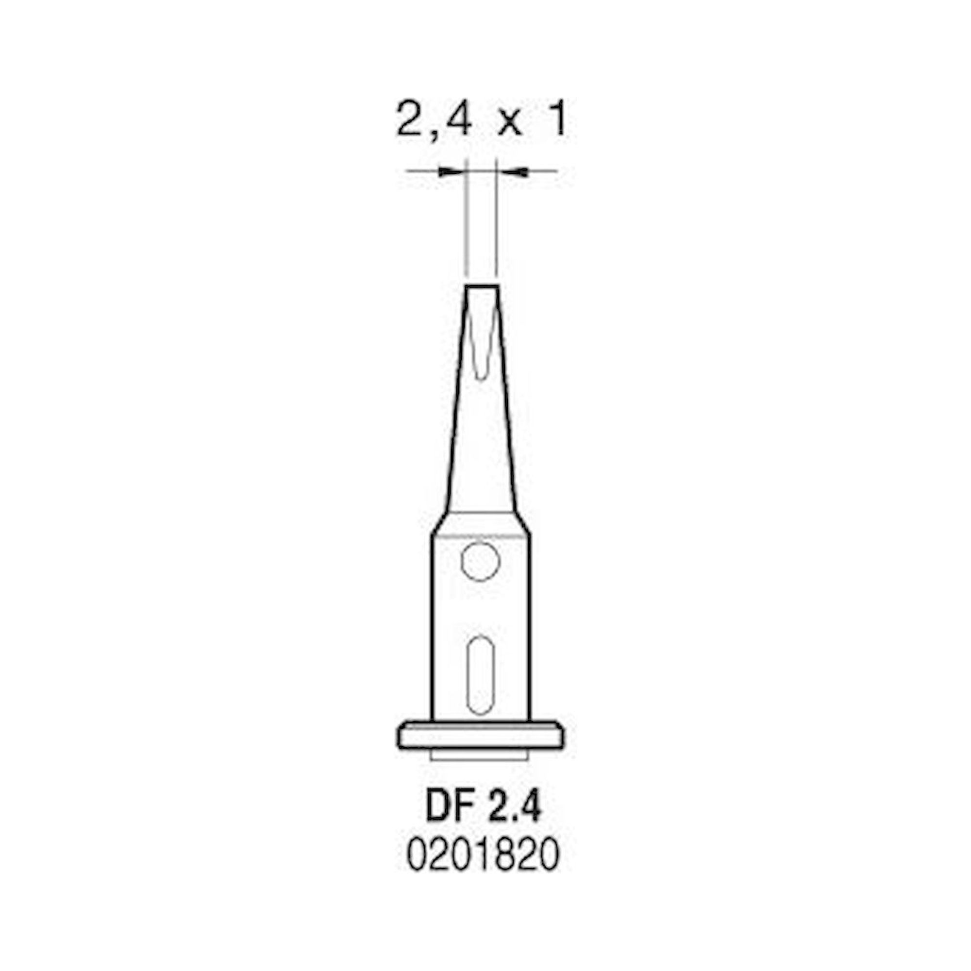 JBC 201820. Soldering tip DF 2,4 for gas soldering iron, 201820