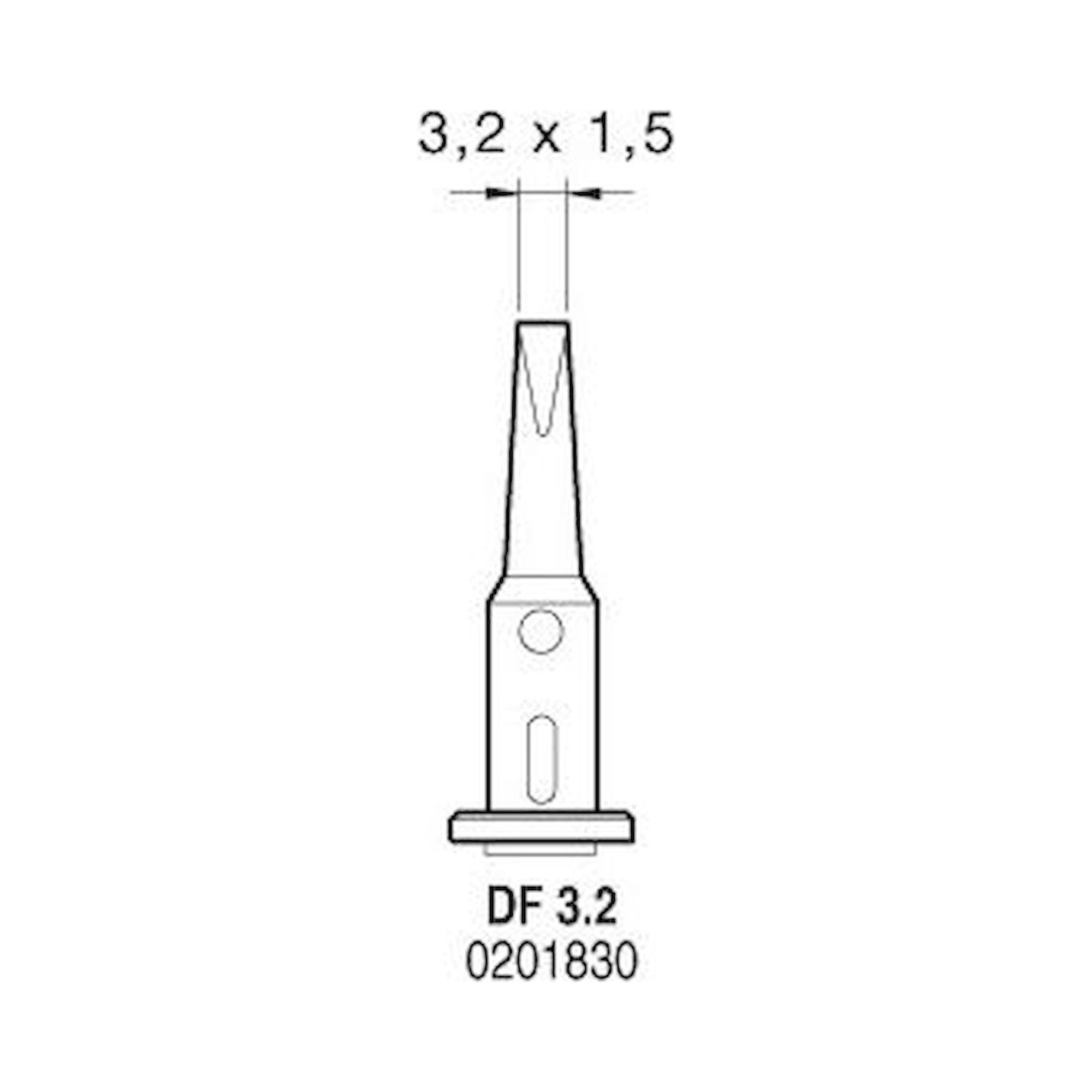 JBC 201830. Soldering tip DF 3,2 for gas soldering iron, 201830