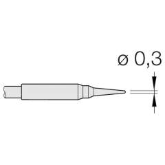JBC C105103. Soldering tip conical, D: 0,3 mm, straight, ro with, C105103