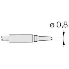 JBC C105107. Soldering tip conical, D: 0.8 mm, straight, ro with, C105107
