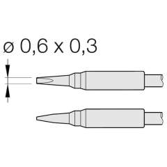 JBC C105108. Soldering tip chisel shaped, straight, 0.6x0.3 mm, C105108