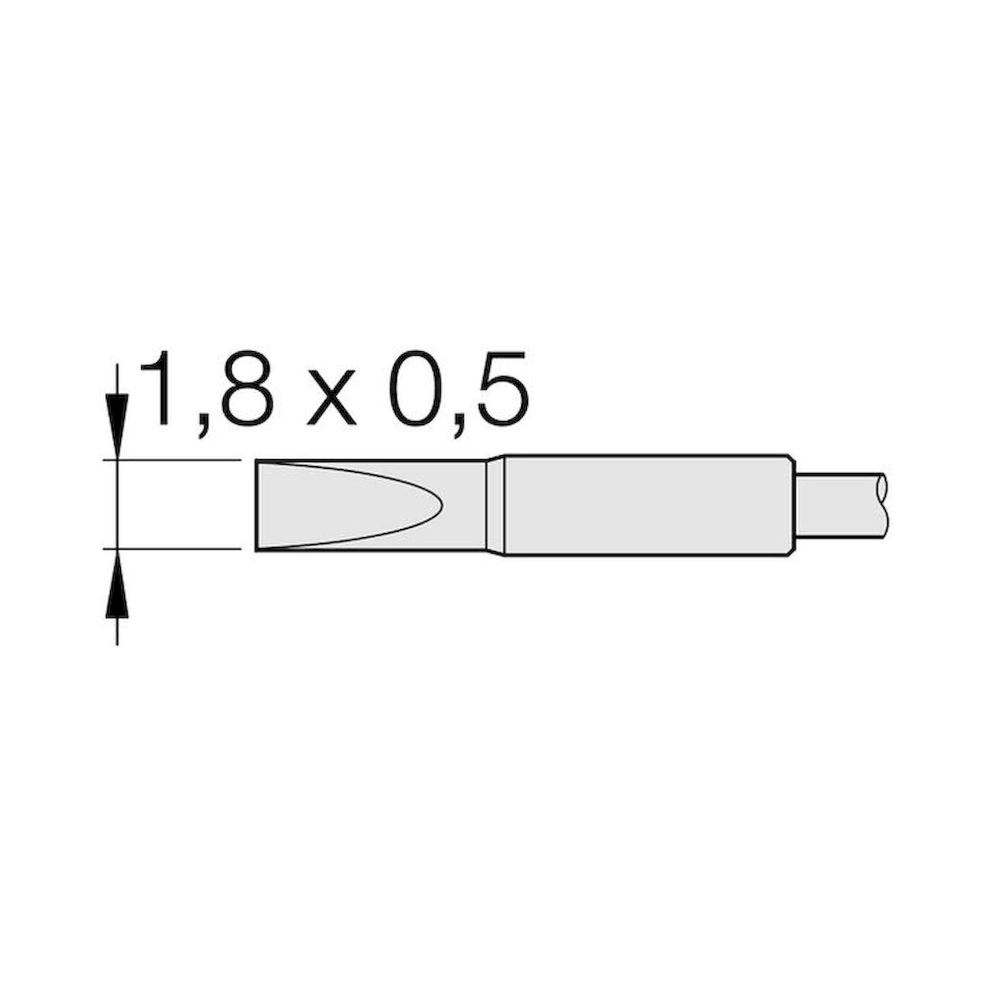 JBC C105114. Lötspitze meißelförmig, gerade, 1,8x0,5 mm, C105114