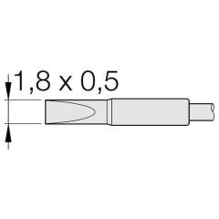 JBC C105114. Chisel-shaped soldering tip, straight, 1.8x0.5 mm, C105114