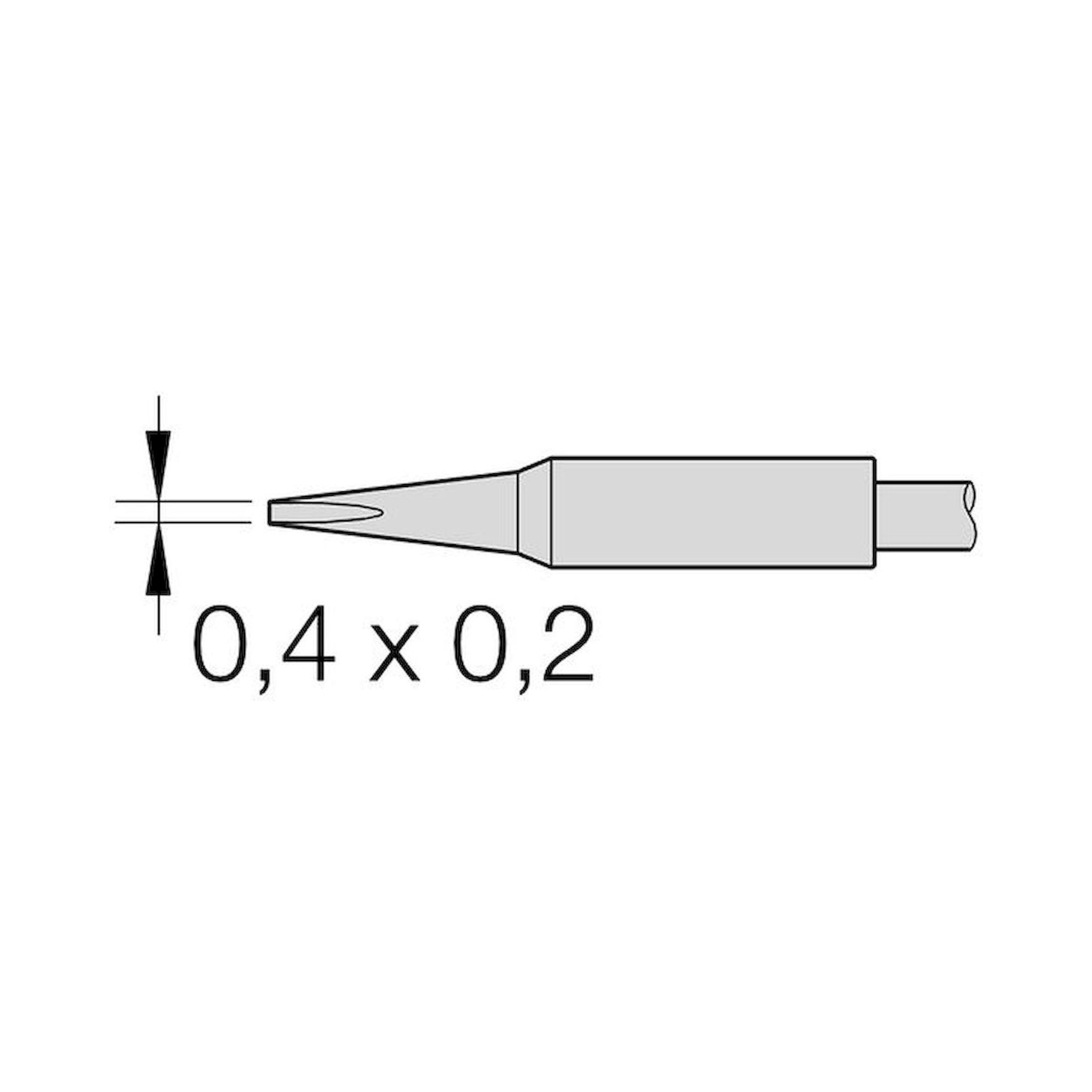 JBC C105117. Lötspitze meißelförmig, gerade, 0,4x0,2 mm, C105117
