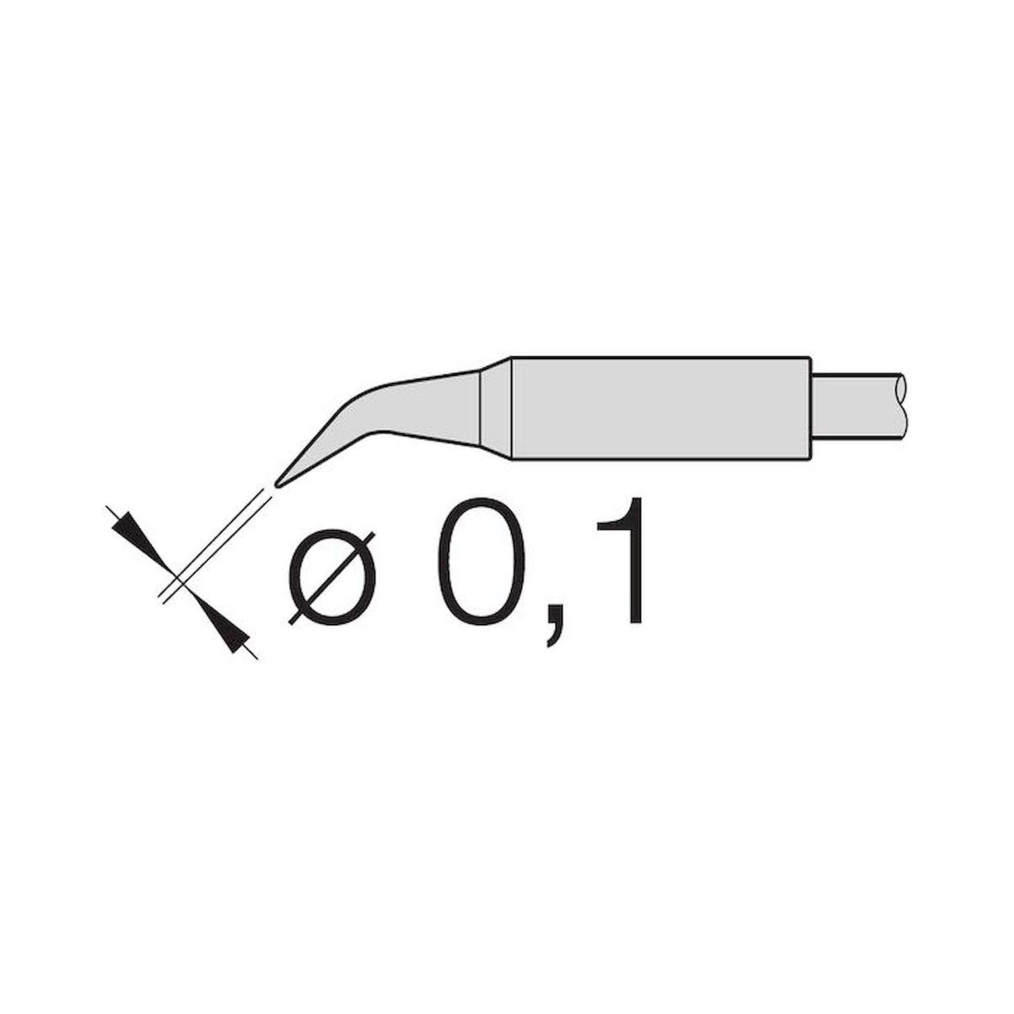JBC C105118. Soldering tip conical bent, D: 0.1 mm, C105118