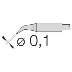 JBC C105118. Soldering tip conical bent, D: 0.1 mm, C105118