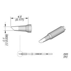 JBC C105127. Lötspitze abgeschrägt, D: 1 mm, C105127