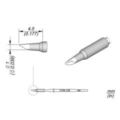 JBC C105128. Lötspitze Hohlkehle, D: 1 mm, C105128