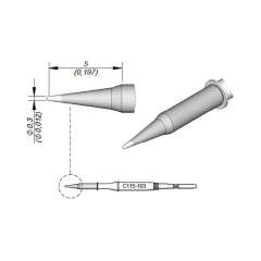 JBC C115103. Lötspitze konisch, D: 0,3 mm, C115103