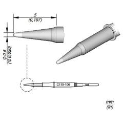 JBC C115106. Conical soldering tip, D: 0.5 mm, C115106