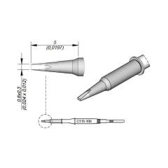 JBC C115108. Lötspitze meißelförmig, 0,6x0,3 mm, C115108