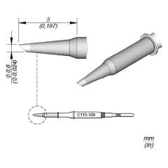 JBC C115109. Soldering tip bevelled, D: 0.6 mm, C115109