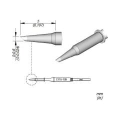 JBC C115109. Lötspitze abgeschrägt, D: 0,6 mm, C115109