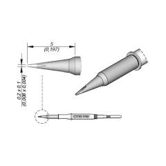 JBC C115116. Lötspitze meißelförmig, 0,2x0,1 mm, C115116