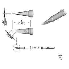 JBC C115120. Knife-shaped soldering tip, 1x0.2 mm, C115120