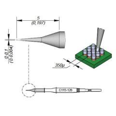 JBC C115126. Soldering tip conical, D: 0.1 mm, C115126