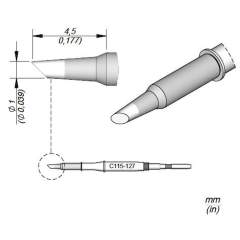 JBC C115127. Soldering tip bevelled, D: 1 mm, C115127