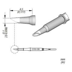 JBC C115128. Soldering tip concave, D: 0.1 mm, C115128