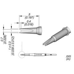 JBC C115132. Soldering/Desoldering Tip for Nano Soldering Iron NT115