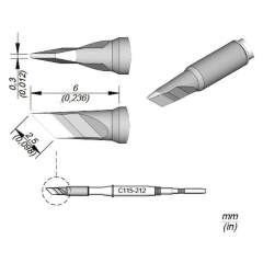 JBC C115212. Soldering/Desoldering tip for Nano handpieces, 2.5x0.3 mm