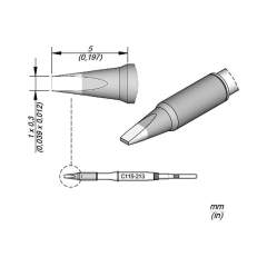 JBC C115213. Lötspitze meißelförmig, 1x0,3 mm, C115213