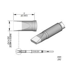 JBC C115223. Lötspitze meißelförmig, 2,4x0,6 mm, C115223