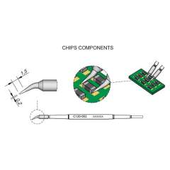 JBC C120002. Soldering tip conical bent, D: 0,2 mm, C120002