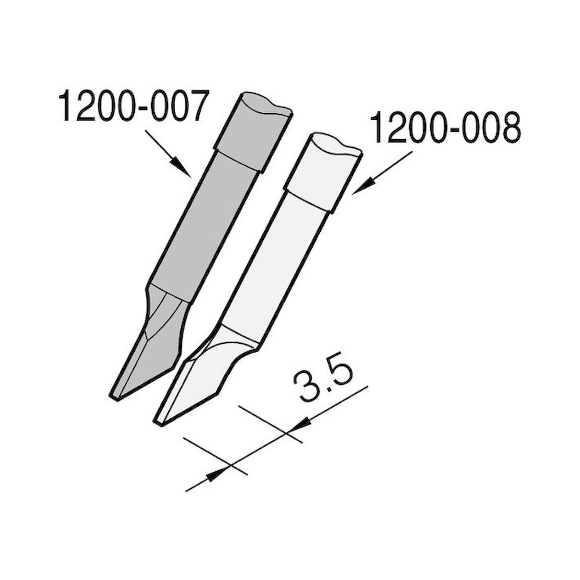 JBC C120007. Desoldering tip blade-shaped right, 3.5x0.7 mm, C120007