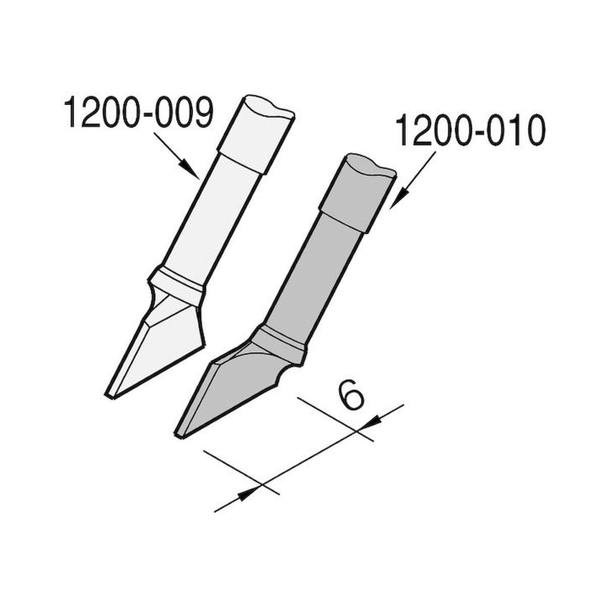 JBC C120010. Desoldering tip blade-shaped left, 6x0.7 mm, C120010