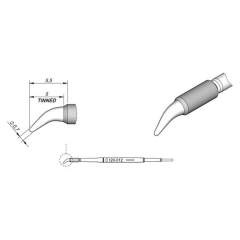 JBC C120012. Soldering tip conical bent, D: 0,7 mm, C120012