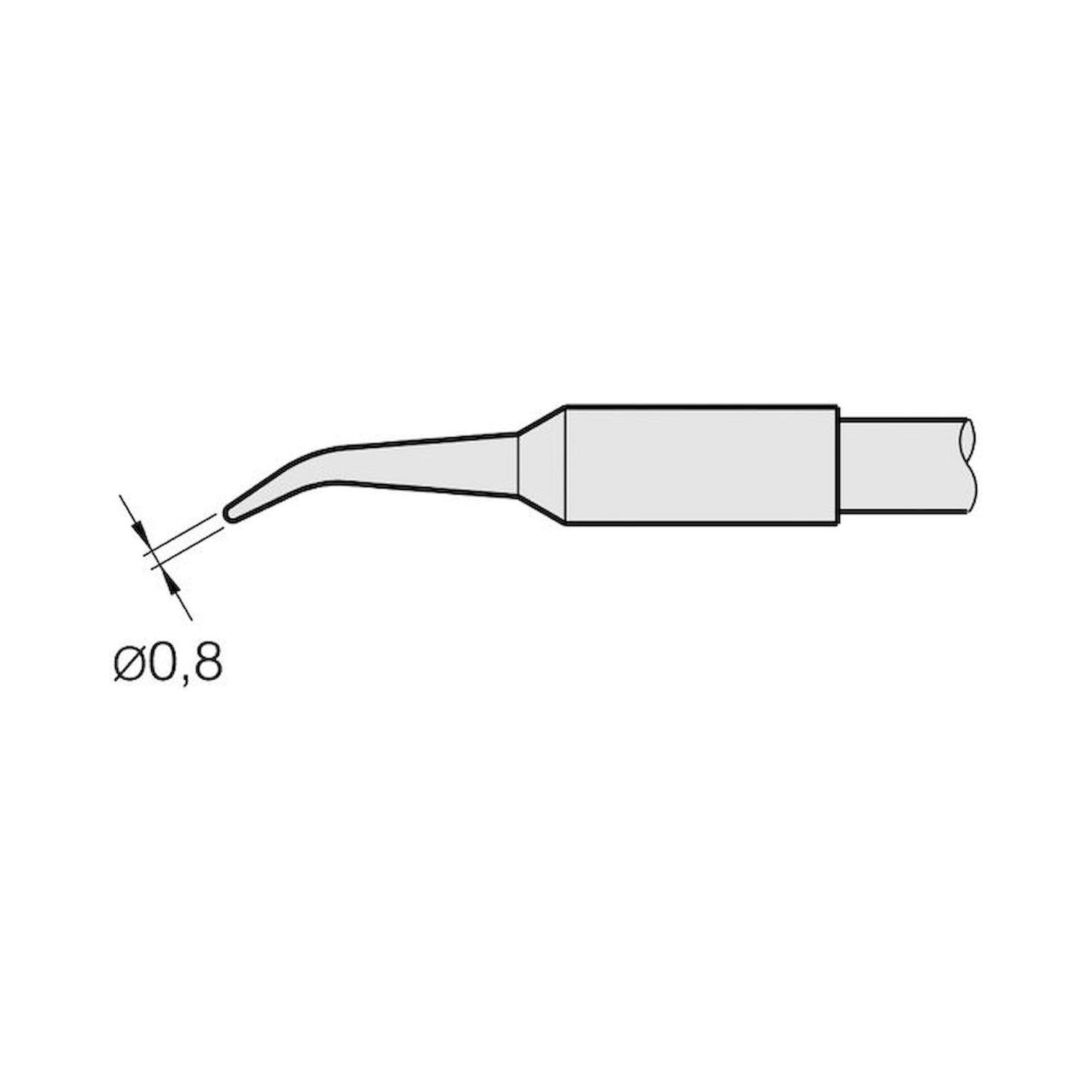 JBC C130402. Soldering tip, conical, curved, D: 0.8 mm, C130402
