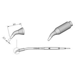 JBC C130403. Lötspitze konisch, gebogen, D: 1 mm, C130403