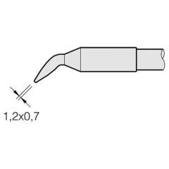 JBC C130404. Soldering tip chisel-shaped, curved, 1.2x0.7 mm, C130404