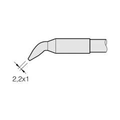 JBC C130406. Soldering tip chisel-shaped, curved, 2.2x1 mm, C130406