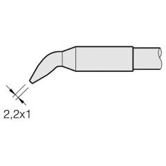 JBC C130406. Soldering tip chisel-shaped, curved, 2.2x1 mm, C130406