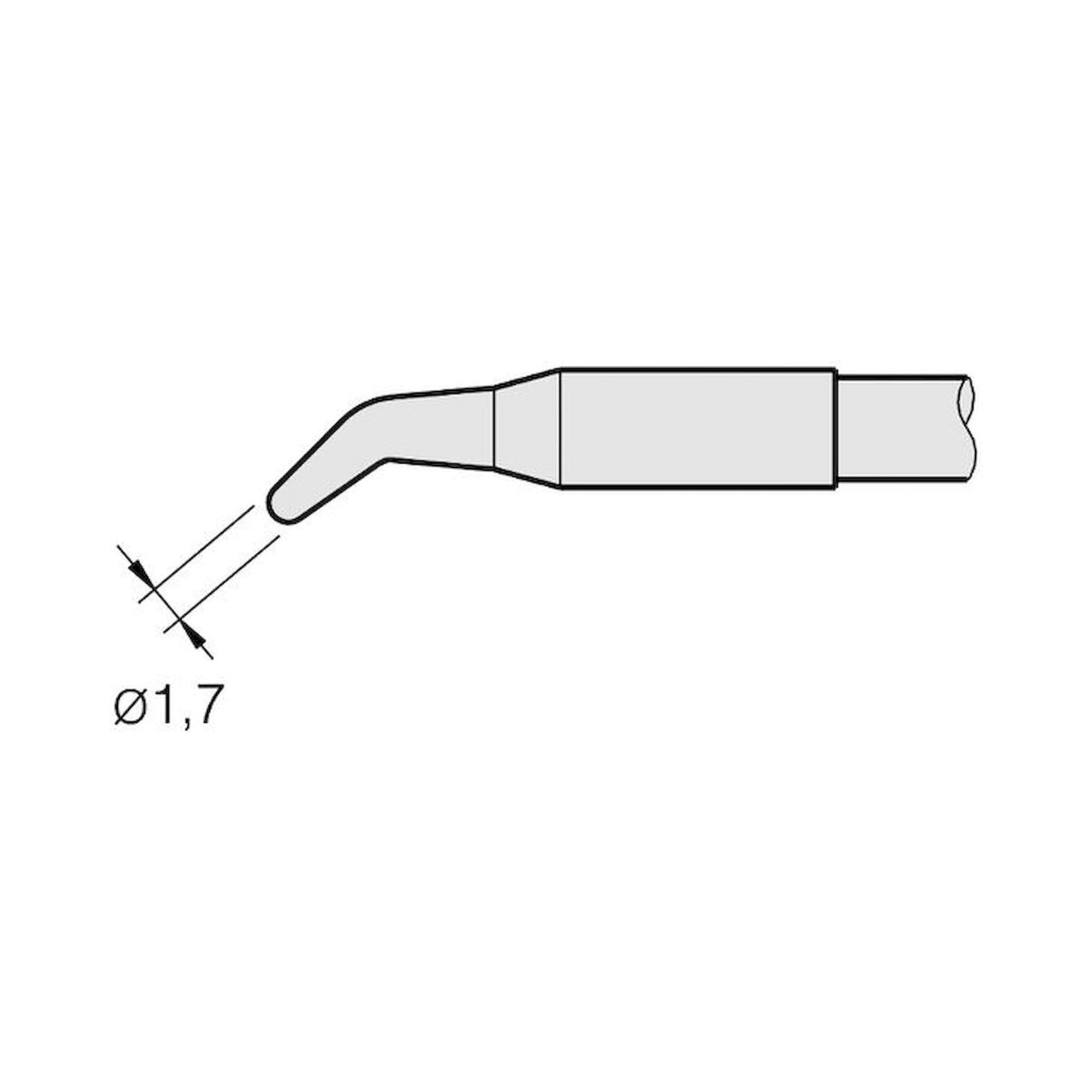 JBC C130409. Soldering tip, conical, curved, D: 1.7 mm, C130409
