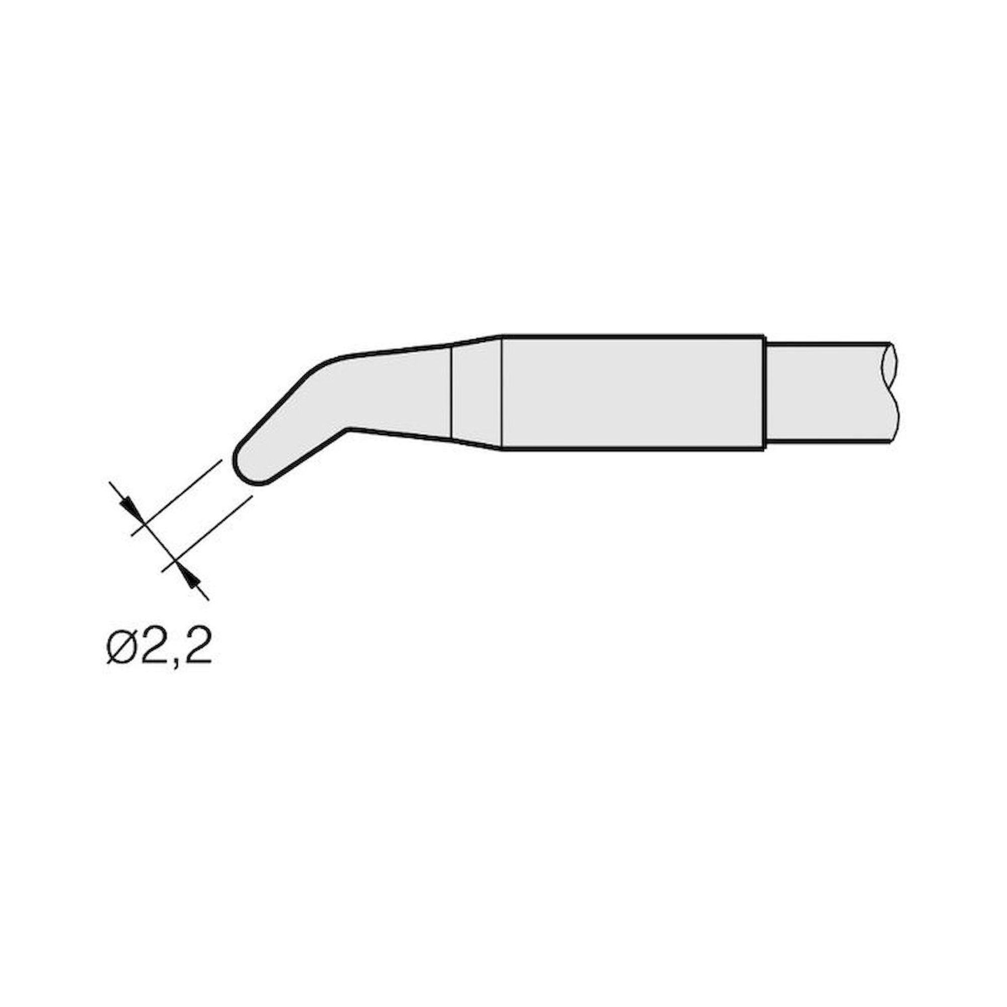 JBC C130410. Soldering tip, conical, curved, D: 2.2 mm, C130410