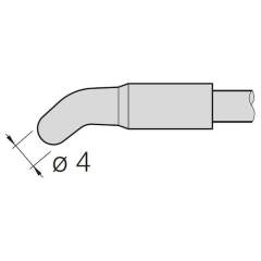 JBC C130417. Soldering tip conical, curved, D: 4 mm, C130417