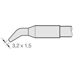 JBC C130418. Chisel shaped soldering tip, curved 3.2x1.5 mm, C130418