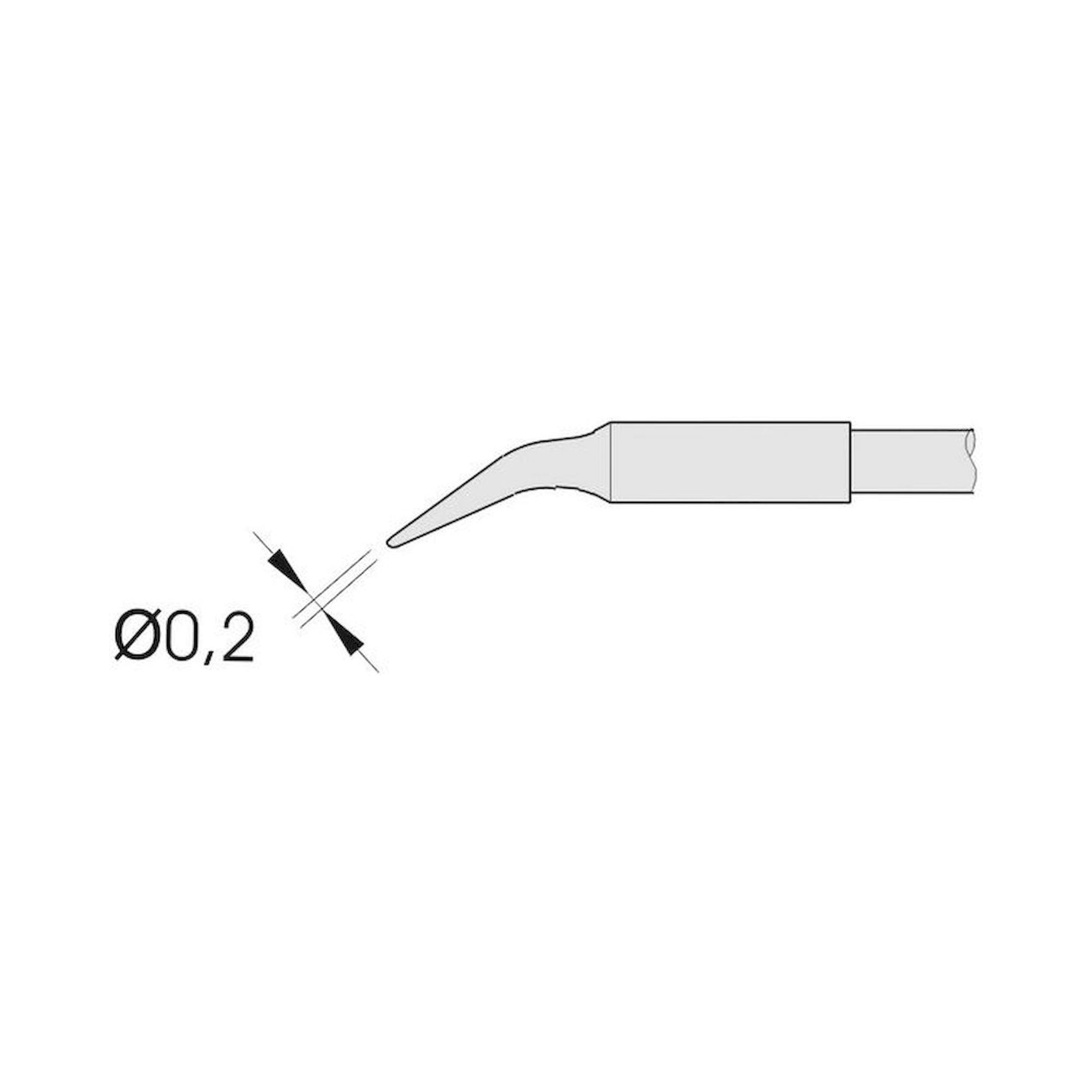 JBC C210002. Lötspitze für T210-A/T210-NA, spitz, gewinkelt, C210002