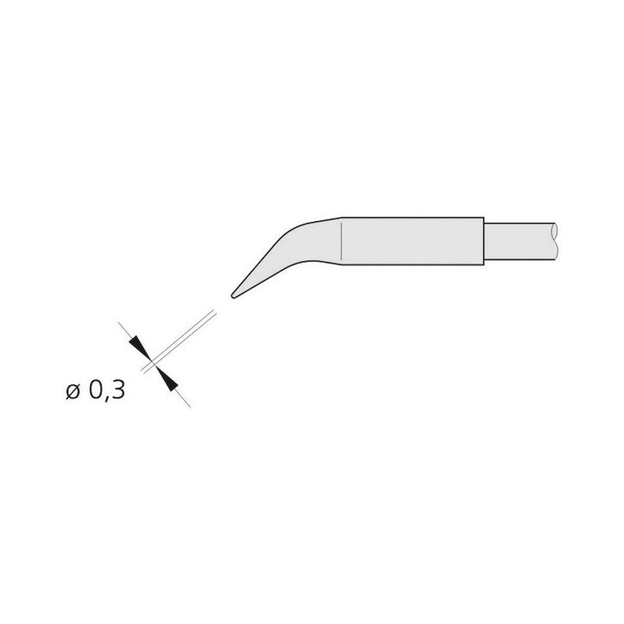 JBC C210010. Lötspitze für T210-A/T210-NA, spitz, gewinkelt, C210010