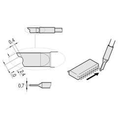 JBC C210012. Soldering tip for T210-A / T210-NA, blade-shaped, C210012