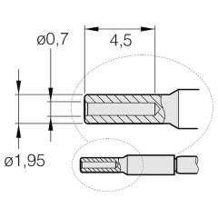 JBC C210017. Soldering tip for T210-A / T210-NA, special shape, C210017
