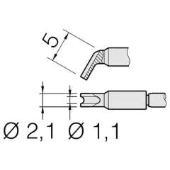 JBC C210025. Soldering tip for T210-A / T210-NA, chisel-shaped, C210025