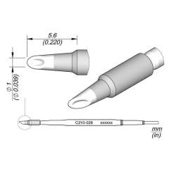 JBC C210028. Soldering tip for T210-A / T210-NA, fillet, C210028