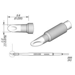 JBC C210030. Soldering tip for T210-A / T210-NA, fillet, C210030