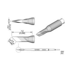 JBC C210033. Lötspitze messerförmig, 2,5x0,3 mm, C210033