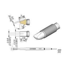 JBC C210038. Lötspitze barrell, Durchmesser 0,8 mm, C210038