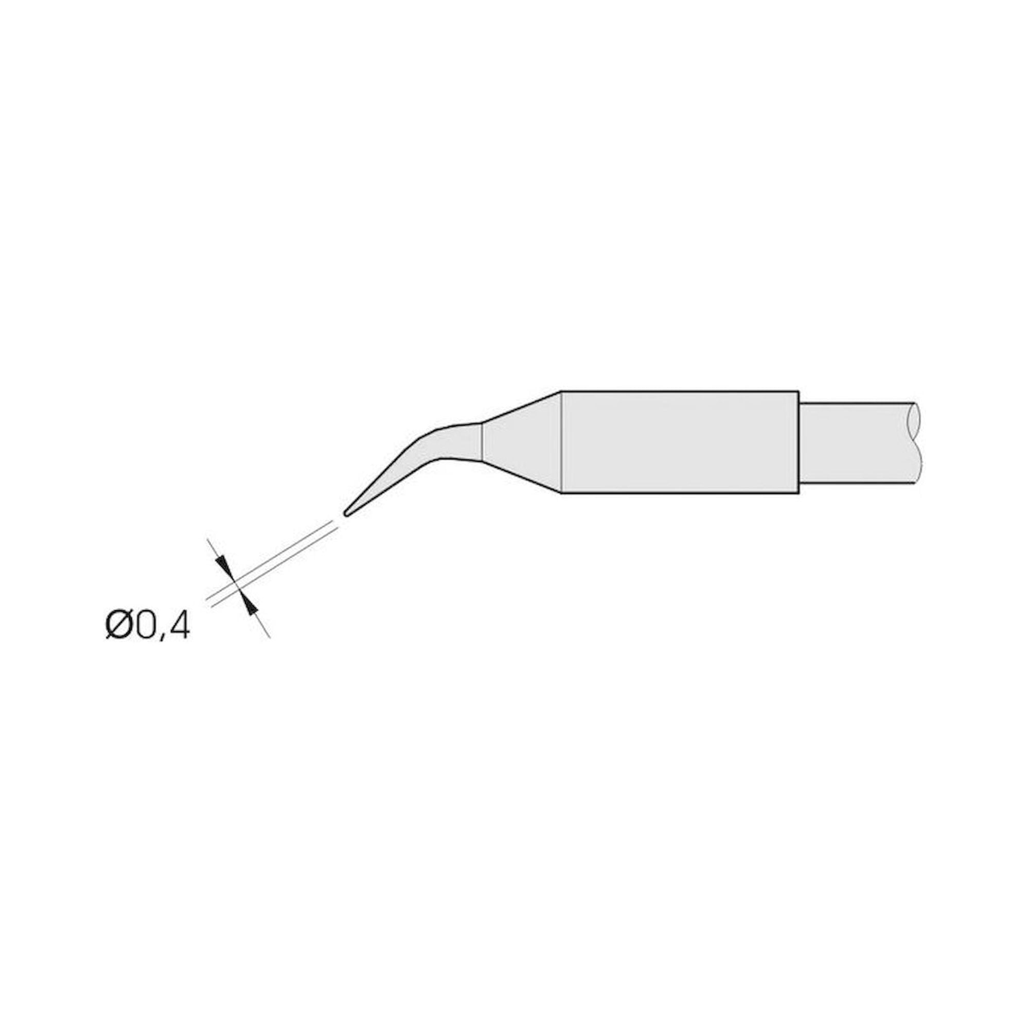 JBC C245029. Lötspitze gewinkelt, D: 0,4 mm, C245029